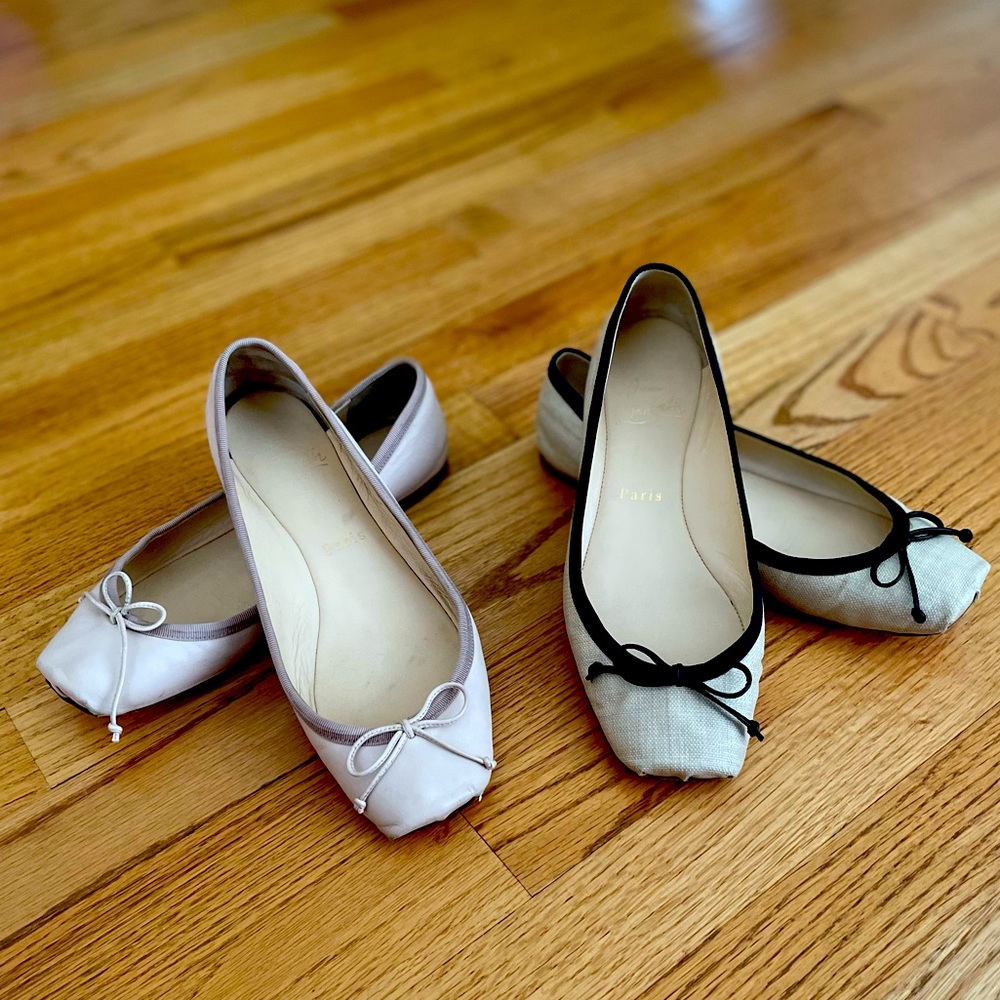 Authentic Christian Louboutin ballet flats, 2 pairs 38.5